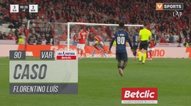 Liga Portugal Betclic: Benfica vs Moreirense, Caso Florentino Luís (VAR), 90' (2024-2025)