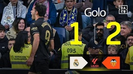 La Liga: Real Madrid vs Valência, Golo 1-2 Duro (2024-2025)