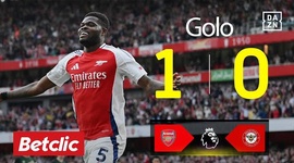 Premier League: Arsenal vs Brentford, Golo 1-0 Partey (2024-2025)