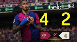 La Liga: Barcelona vs Real Madrid, Golo 4-2 Raphinha (2024-2025)