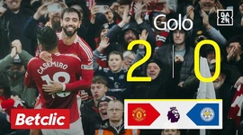 Premier League: Man Utd vs Leicester, Golo 2-0 Bruno Fernandes (2024-2025)