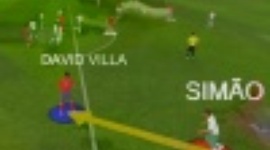 Mundial: Imagens virtuais do golo de David Villa em fora-de-jogo frente a Portugal
