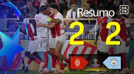 Liga Campeões: Monaco 2 - 2 Man City (2025-2026)