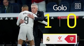 La Liga: Real Madrid vs Sevilla, Golo 1-0 Mbappé (2024-2025)
