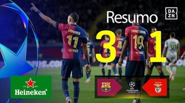 Liga Campeões: Barcelona 3 - 1 Benfica (2024-2025)